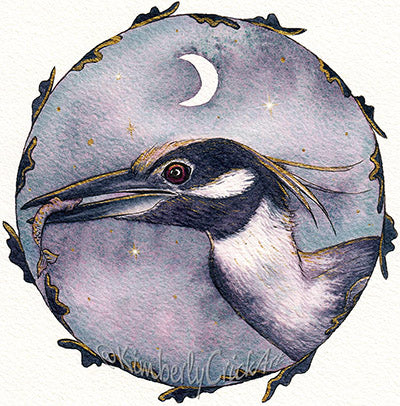 Kimberly Crick art bird painting custom moonglow mix watercolor art daniel smith fugitive replacement