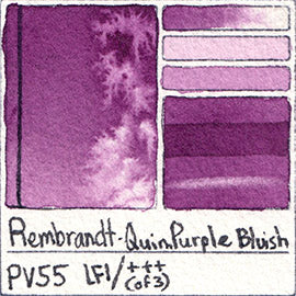 pv55 rembrandt quin purple bluish watercolor swatch card color chart