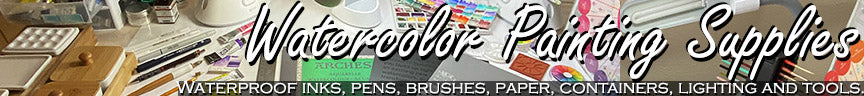 watercolor supplies list paper pens waterproof ink paint brushes