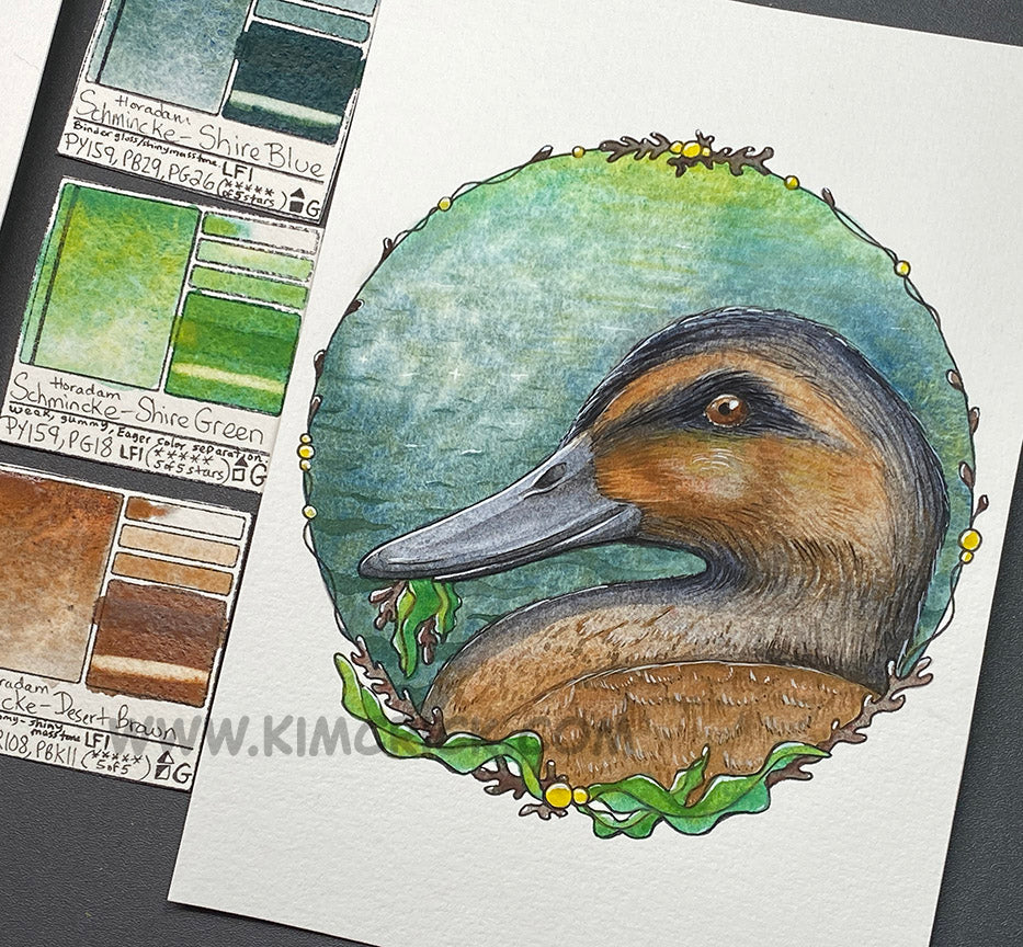 duck in water painting