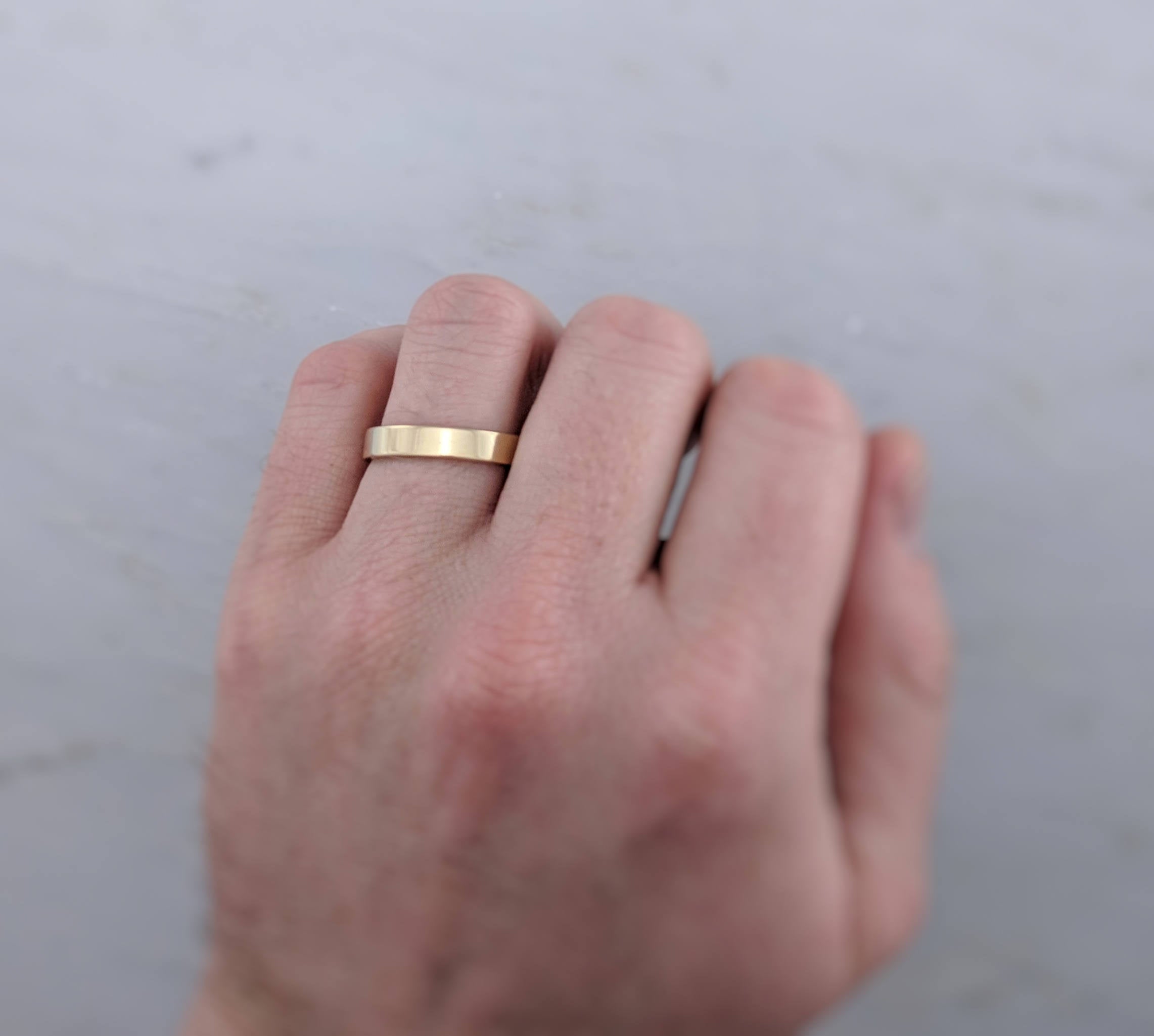 Men's 4mm 14K Yellow Gold Flat Band 