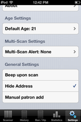 iPad Scanner Settings