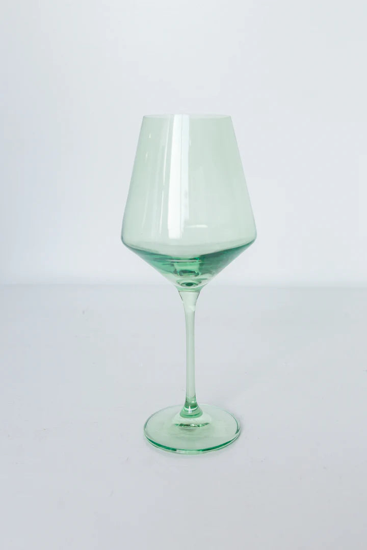Estelle Stemware Wine Glass-Mint Green