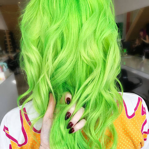 lime green hair