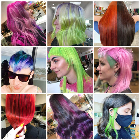 bright hair colour montage