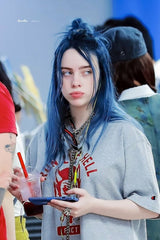 Billie Eilish with blue hair