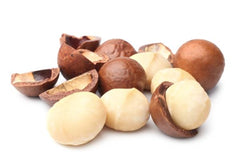 Macadamia nuts in their shells