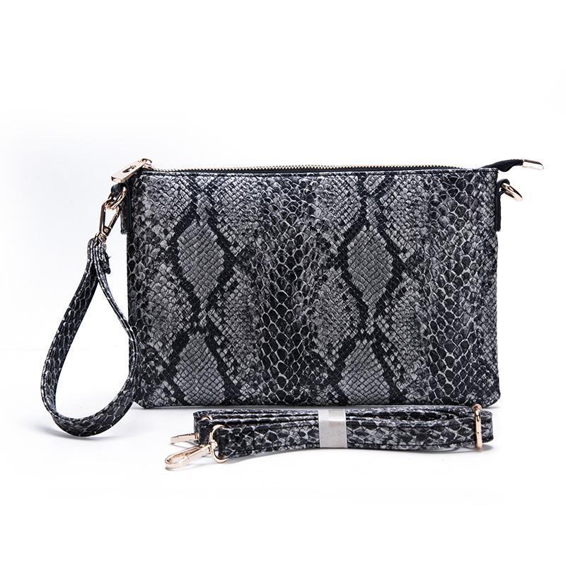 snakeskin clutch