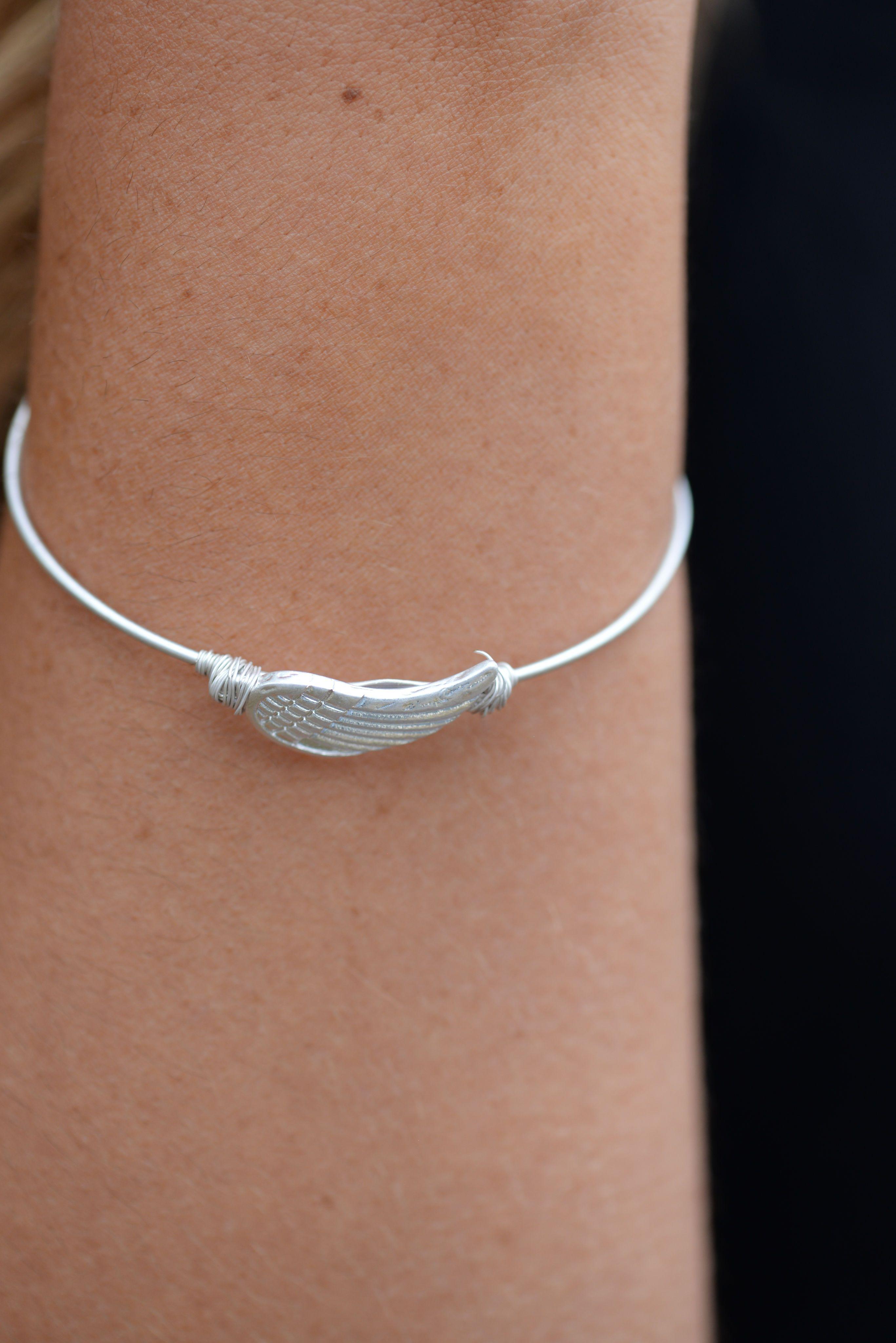 Angel Wing Worn Silver Bracelet