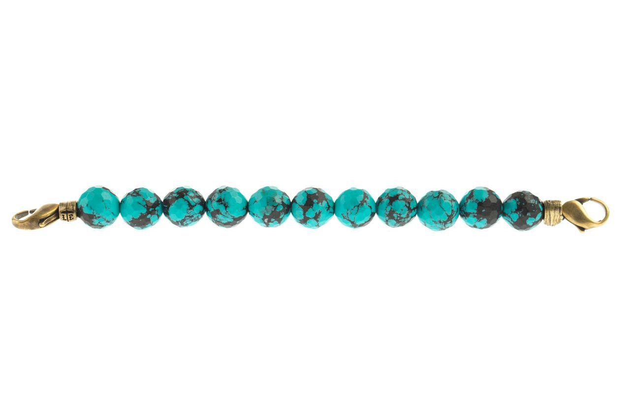 Marbled Teal Beaded Link Bracelet - Lenny and Eva