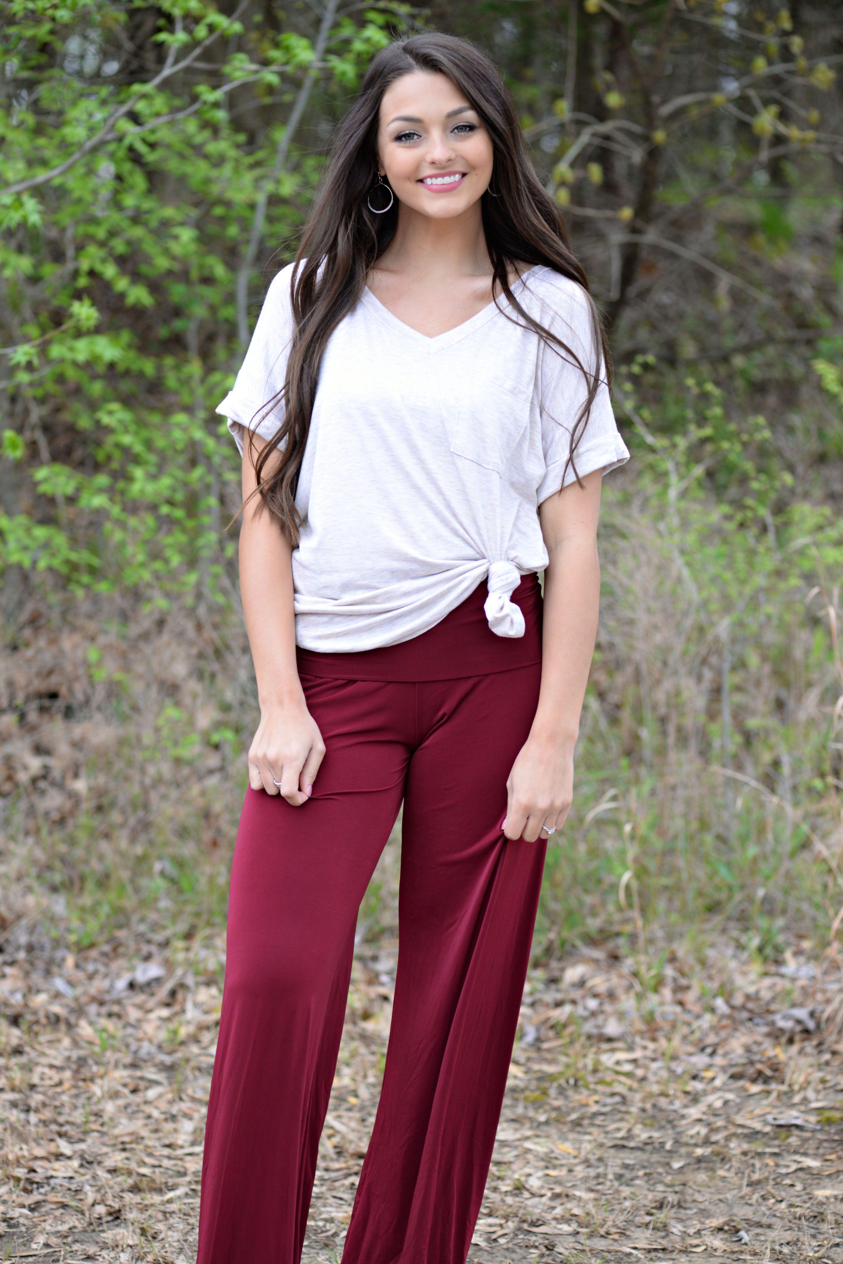  Onlypuff Wine Red Sweatpants Women Wide Leg Yoga