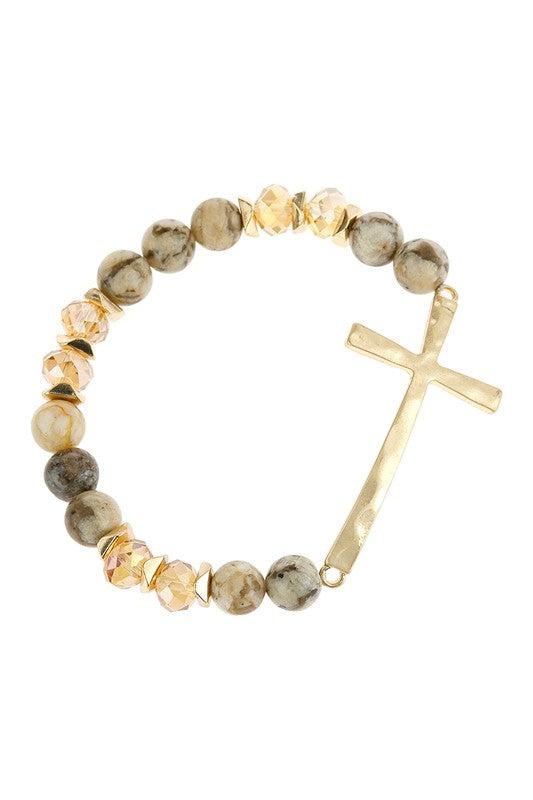 Sweet Devotion Cross Stretch Bracelet