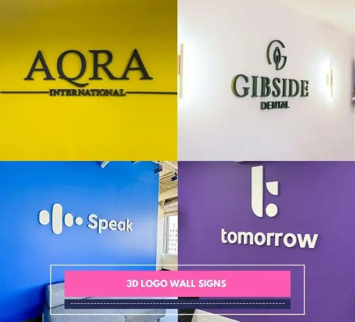 Collage of 3D Logo Wall Signs
