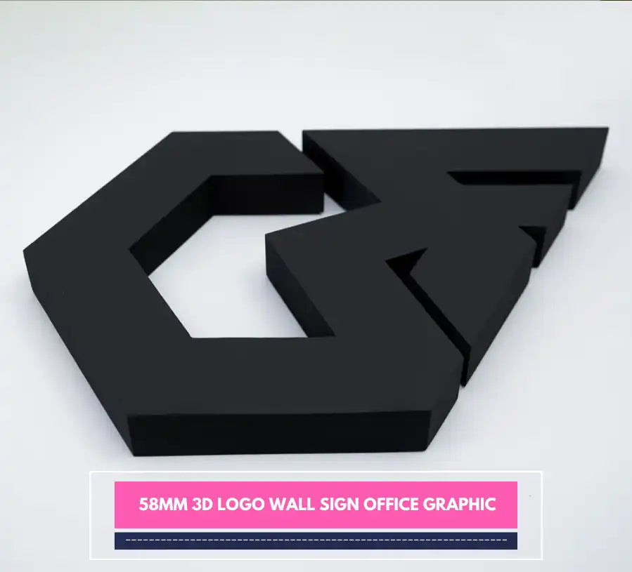 58mm 3D Logo Wall Sign Office Graphic