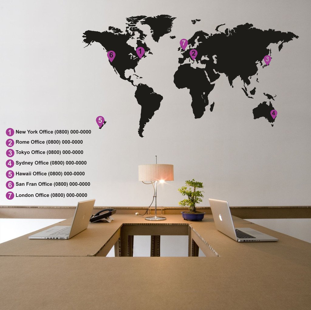 Extra Pins For World Map Wall Stickers