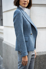 ARIANA JACKET - LIGHT BLUE TWEED