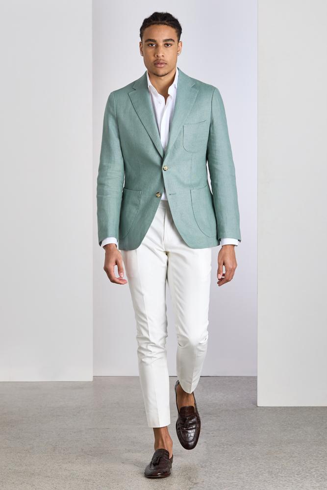 Olive Track Pants and White Blazer - MEMORANDUM