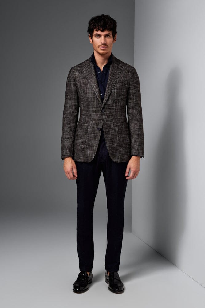 Liam Sports Jacket - Black and White Tweed