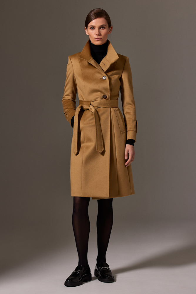 Tayla (Long) Coat - Camel Wool & Cashmere