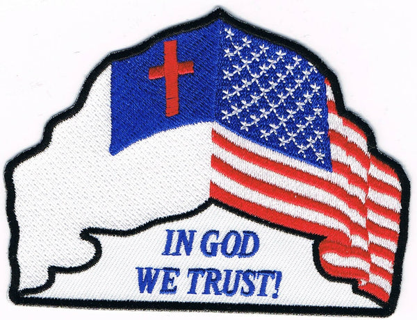 In God We Trust Patch USA and Christain Flags - HATNPATCH