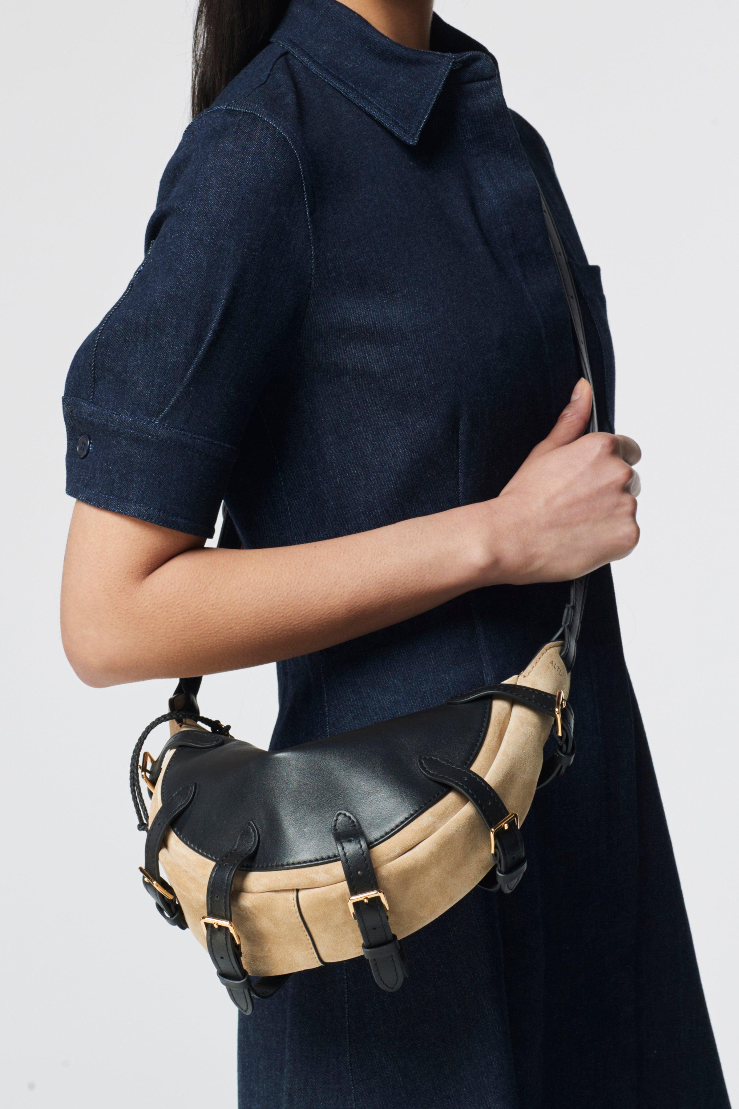 Altuzarra Women's Small Braided Colorblock Leather Top Handle Bag