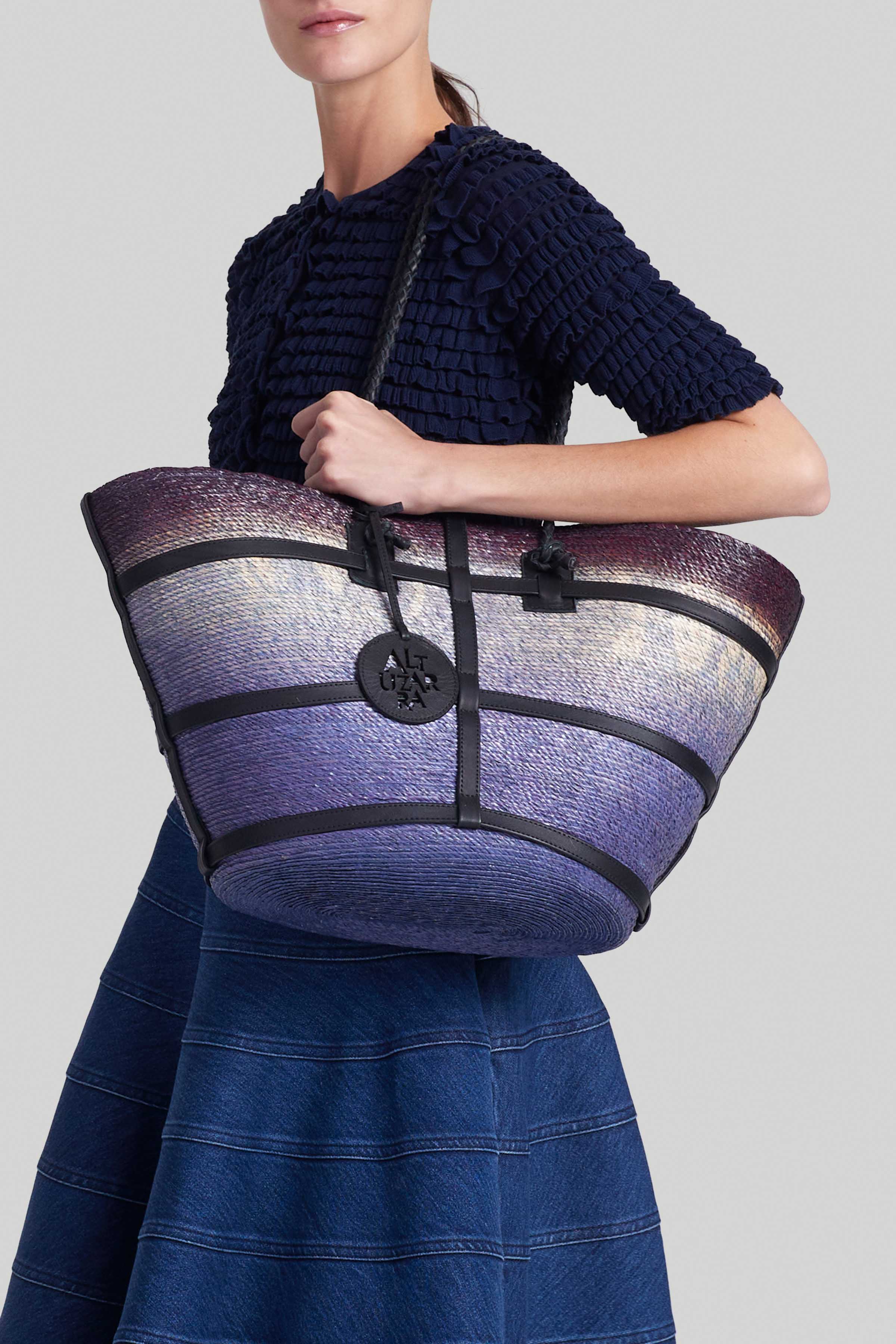 Altuzarra_'Watermill' Bag Large_Denim Shibori