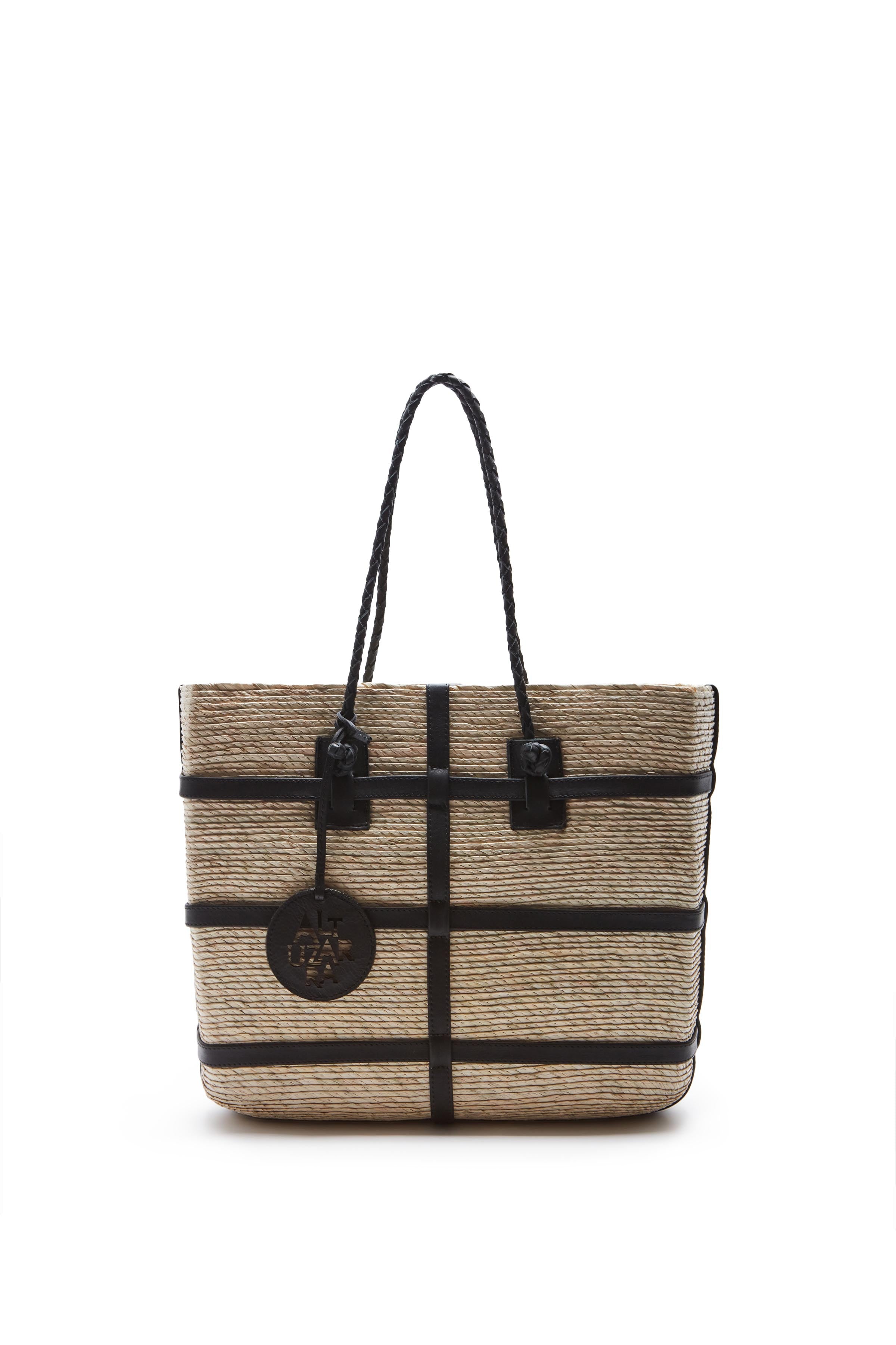 Shop Altuzarra 'watermill' Tote E/w In Natural/black