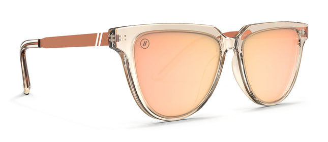 Sundance Hit Sunglasses Subtle Cat Eye Gold Polarized Lenses With Peach Frames