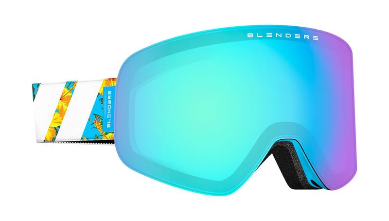 blue snow goggles