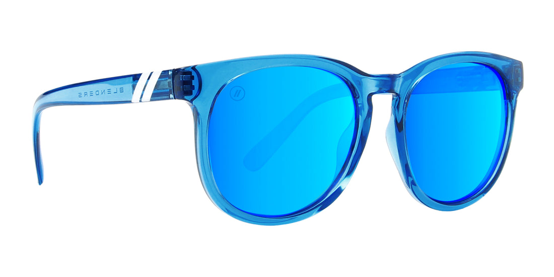 Ocean Dream Polarized Sunglasses - Oversized Cat Eye Crystal Blue Frame ...