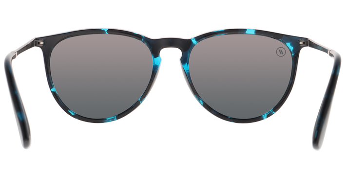 Crazy Daisy Round Sunglasses - Polarized Gradient Lens & Teal & Black ...