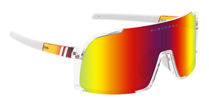Future Ruler Polarized Sunglasses - Sunset Rainbow Lens & Clear Frame