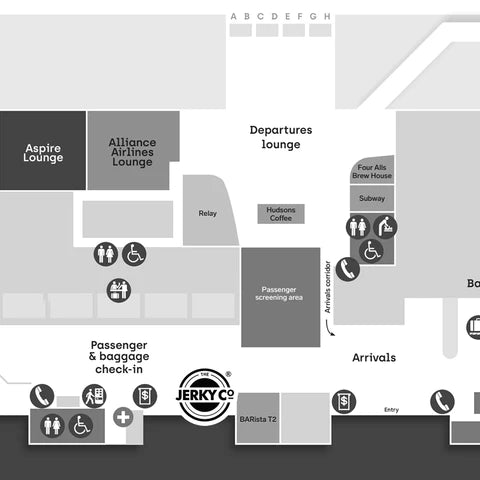 Airport T2 The Jerky Co Map