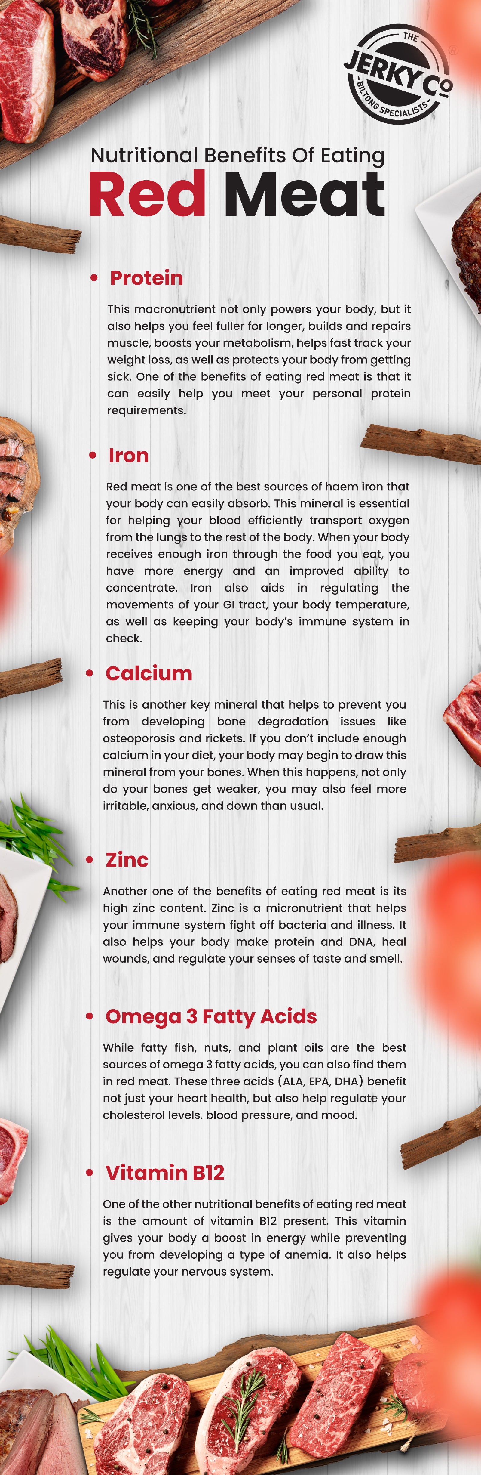 velfærd Fancy kjole få øje på Nutritional Benefits of Red Meat - Infographic | The Jerky Co