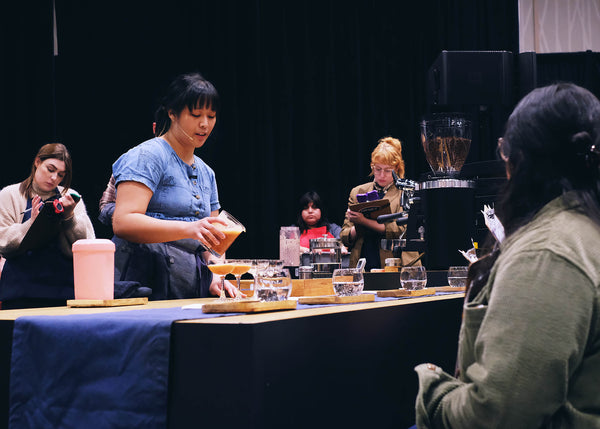 Reyna competing in the U.S. Barista Championships