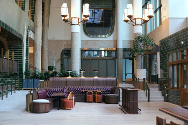 Inside the lobby of Cedar Hall, a new public retail experience in downtown Seattle