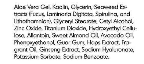 Seeweed Mask Ingredients