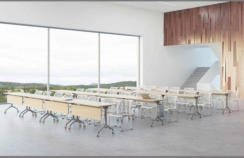 高檔 培訓桌 鋁合金 辦公桌  可移動 翻板 課桌 拼接 折疊 會議桌