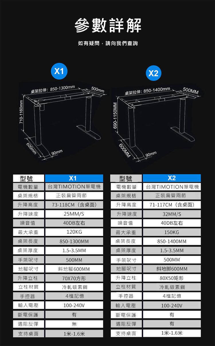 升降檯 電動 仿皮 鋼架 electric adjustable standing desk table