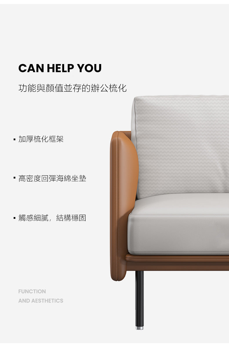 office leather sofa design style 辦公室 梳化 真皮 仿皮 設計 家具 環保板材 (鋼腳/實木腳/板腳)