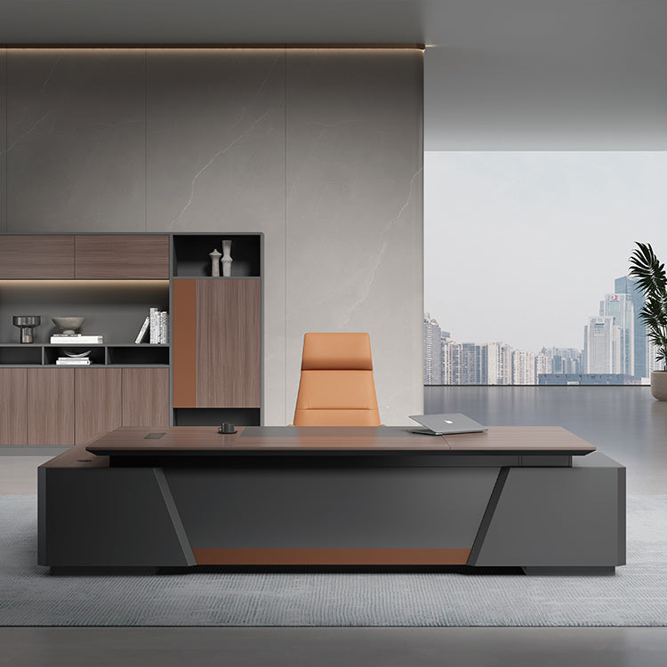 主管檯 E1 環保板材 鋼腳 實木腳 板腳 側櫃 executive manager boss table desk furniture