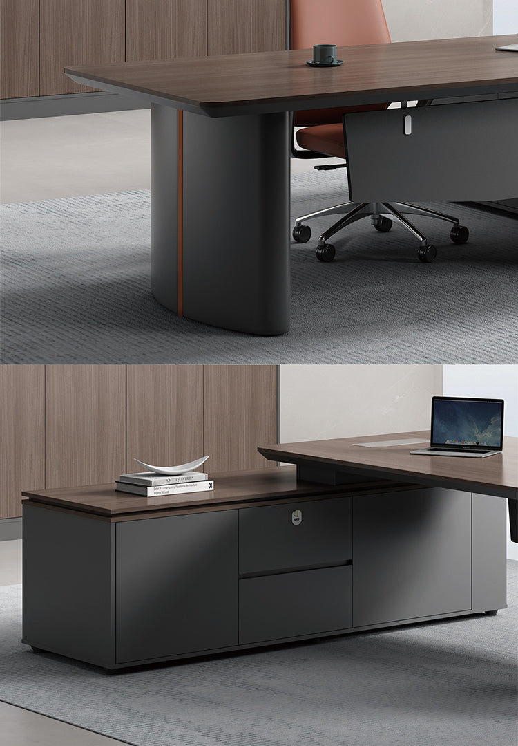 主管檯 E1 環保板材 鋼腳 實木腳 板腳 側櫃 executive manager boss table desk furniture