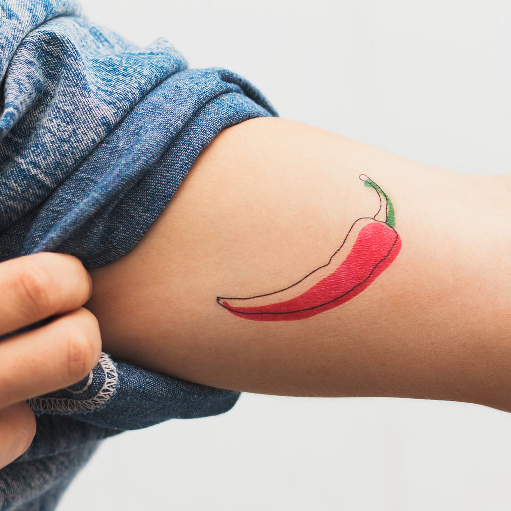 Buy Chili Pepper Temporary Fake Tattoo Sticker set of 2 Online in India   Etsy