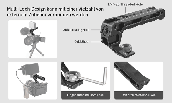 Górny uchwyt aparatu, akcesorium Smallrig, śruba ARRI, ergonomia