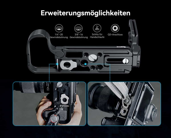 Nikon Z8 L-Bracket, Smallrig, příslušenství k fotoaparátu, montážní body, otvory, možnosti rozšíření