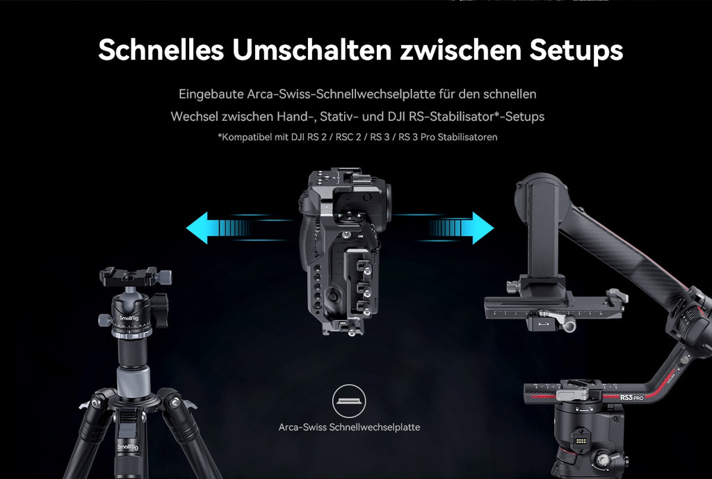 Nikon Z8, gimbal, stativ, Arca swiss, rychloupínací destička, malé příslušenství pro Nikon