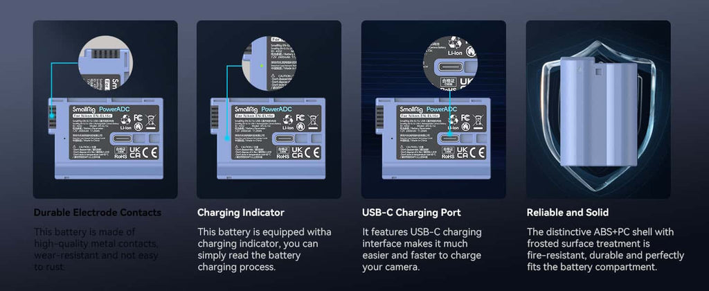 Smallrig batteri til Nikon USB-C struktur af batteriet