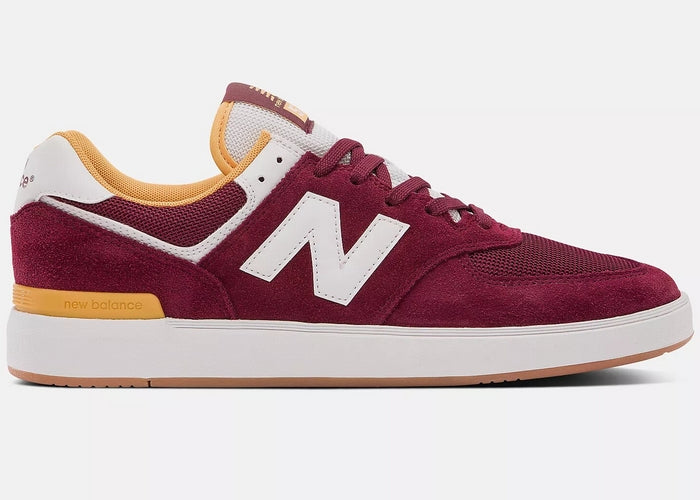 New Balance 574 Court Shoes Burgundy/White | Rollin Board Supplies ...