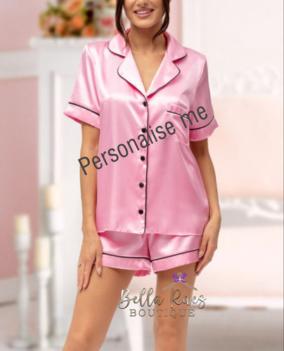 Satin Shorts Pyjamas for Birthday, Personalised 40th Birthday Pjs, Matching birthday  Pyjamas, Birthd