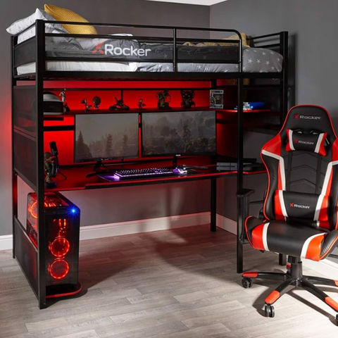 X Rocker Battlestation Gaming Bunk Bed & Desk